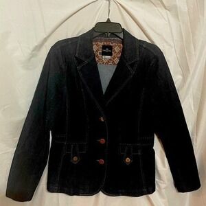 One 5 One Denim‎ Jacket Medium Womens Blue Jean Blazer Casual